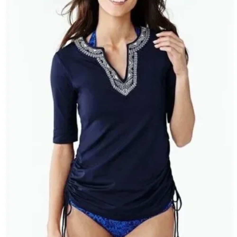 Lands’ End Navy Blue Rash Guard